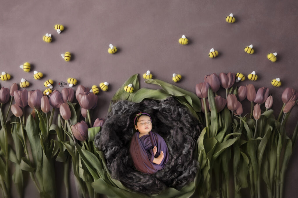 Newborn Purple Tulip Digital Setup