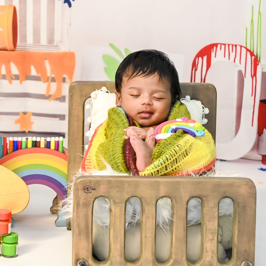 Newborn Artist Smiling