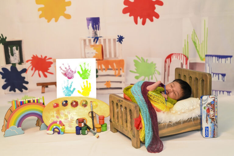 Newborn in Artist Setup