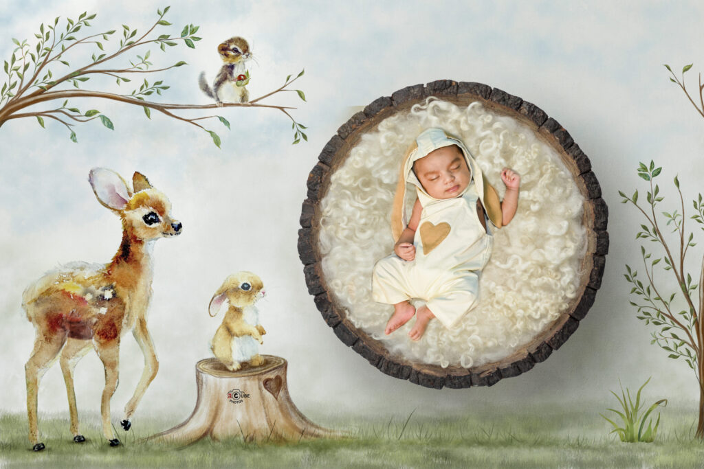 Newborn in Rabbit Dress