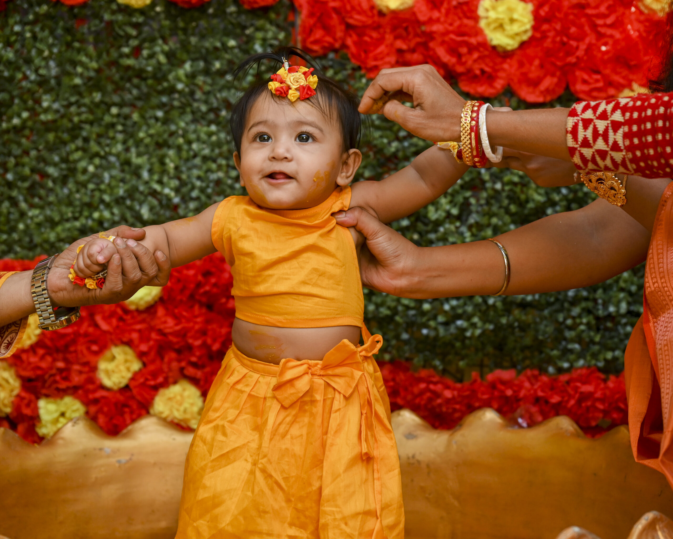 Rice ceremony baby fun