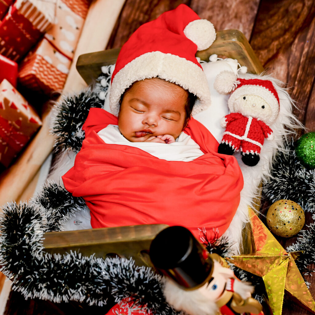Newborn With Santa