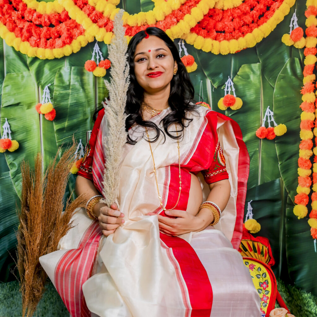 Devi theme maternity photoshoot