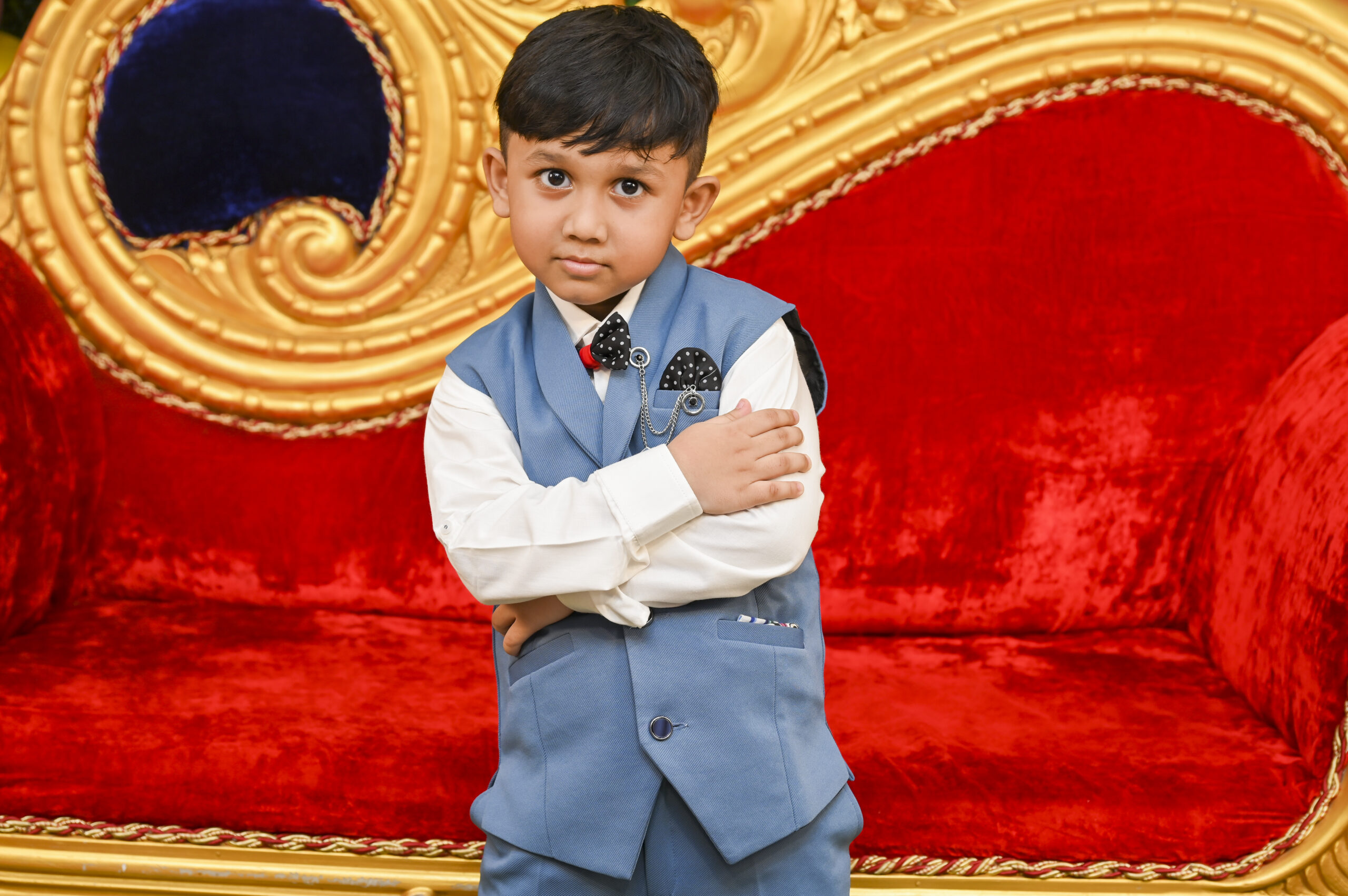 Baby boy unique pose idea