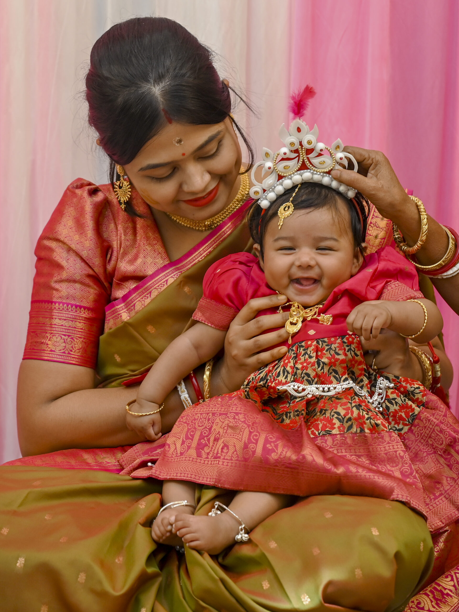 Rice ceremony cute baby
