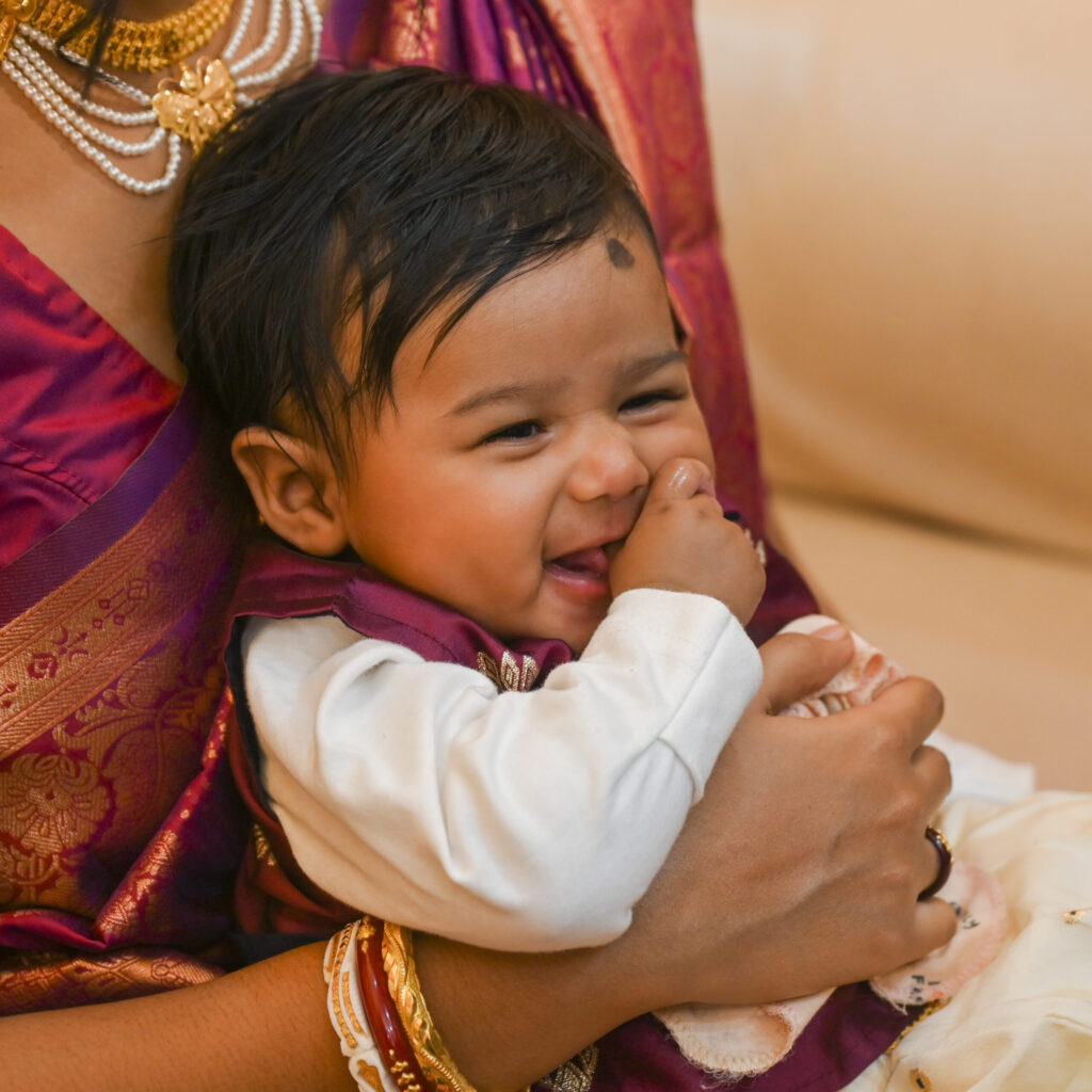 Baby eating finger