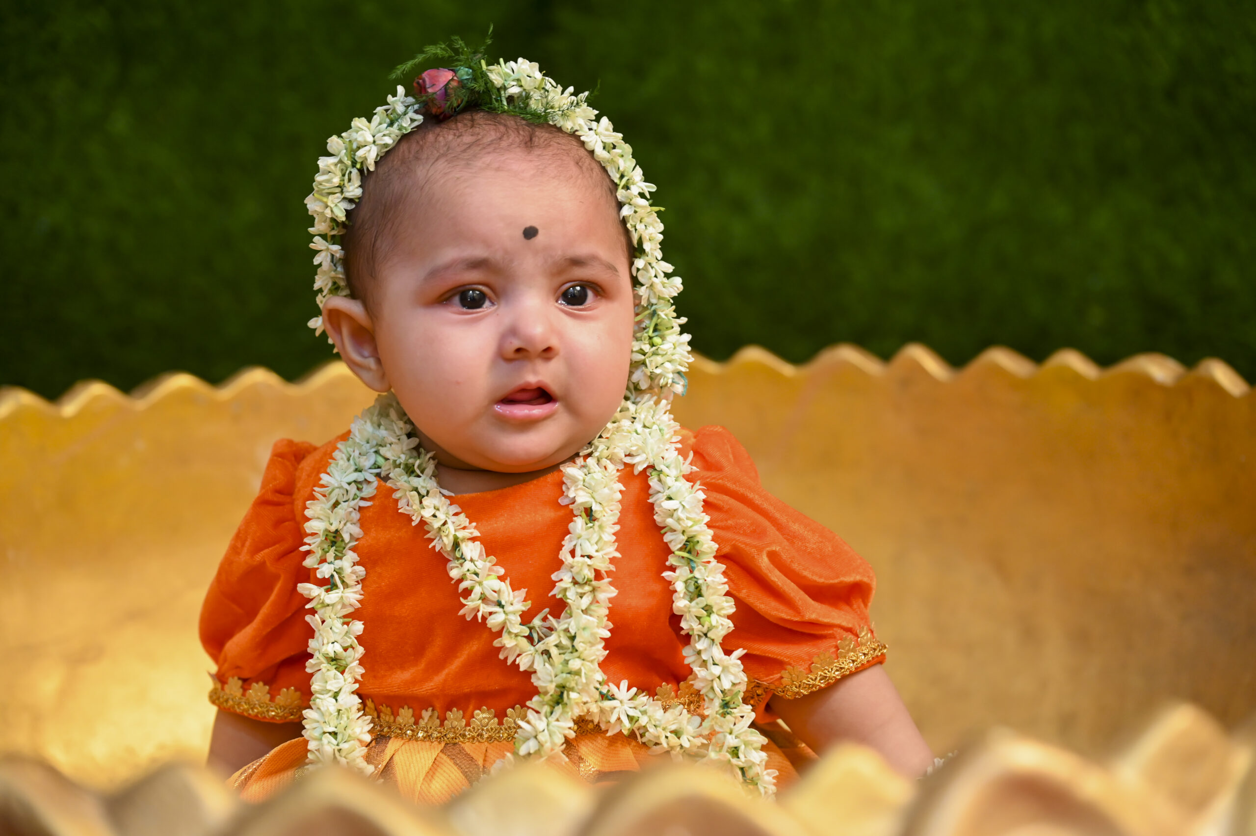 Unique baby pose Rice ceremony