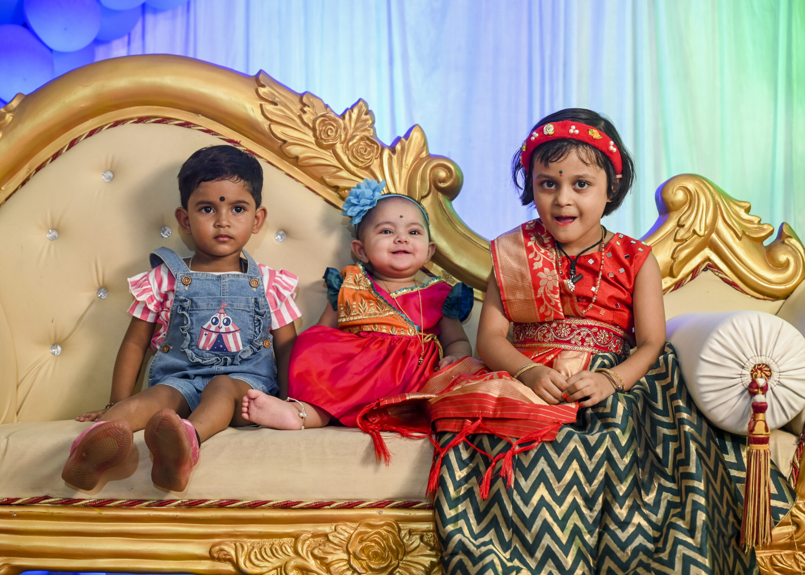 Baby gathering rice ceremony