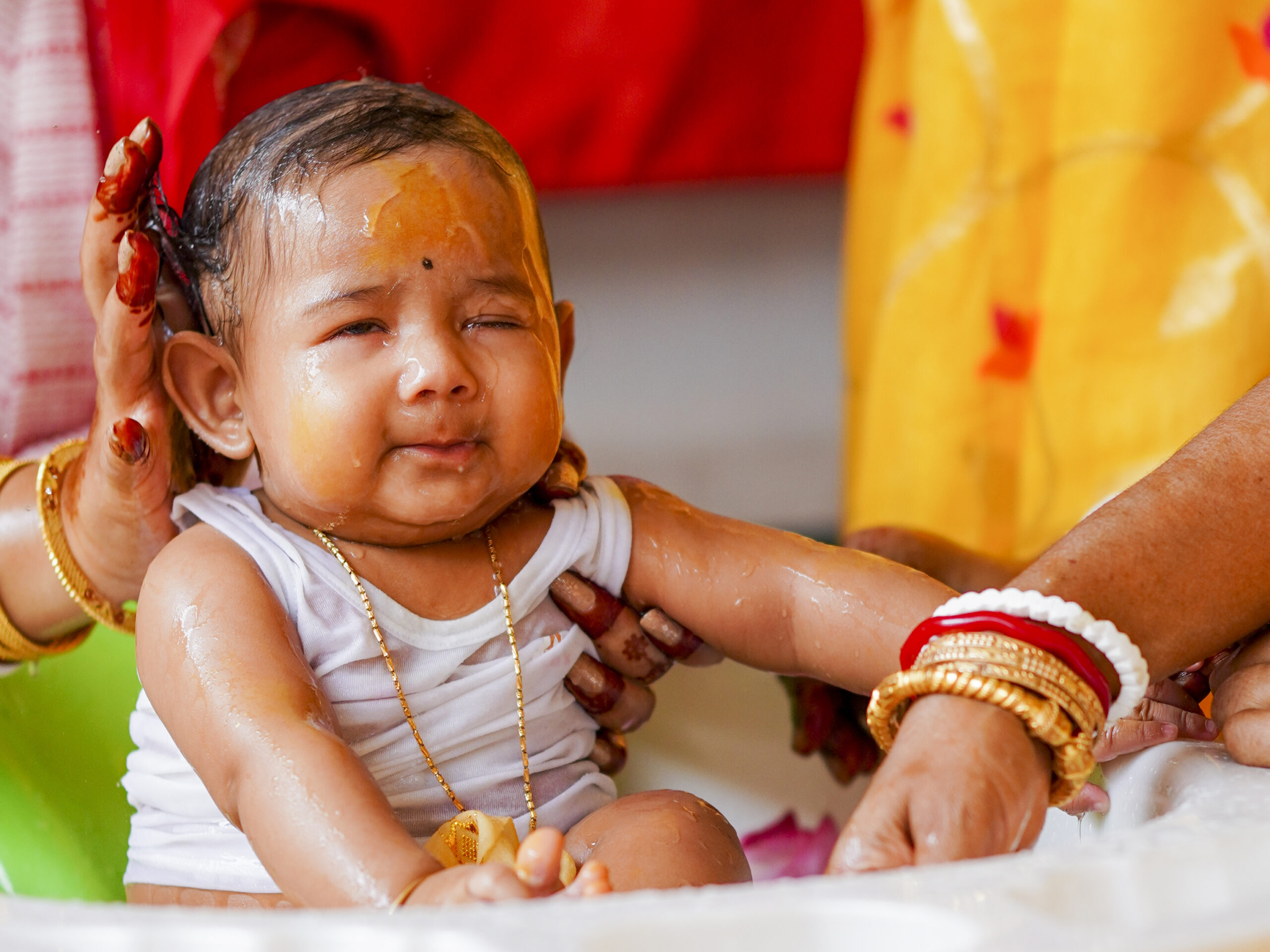Bath time rice ceremony