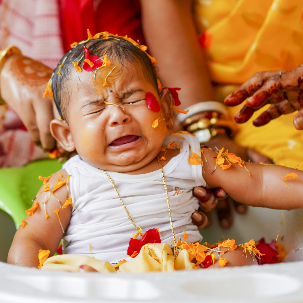 crying baby rice ceremony