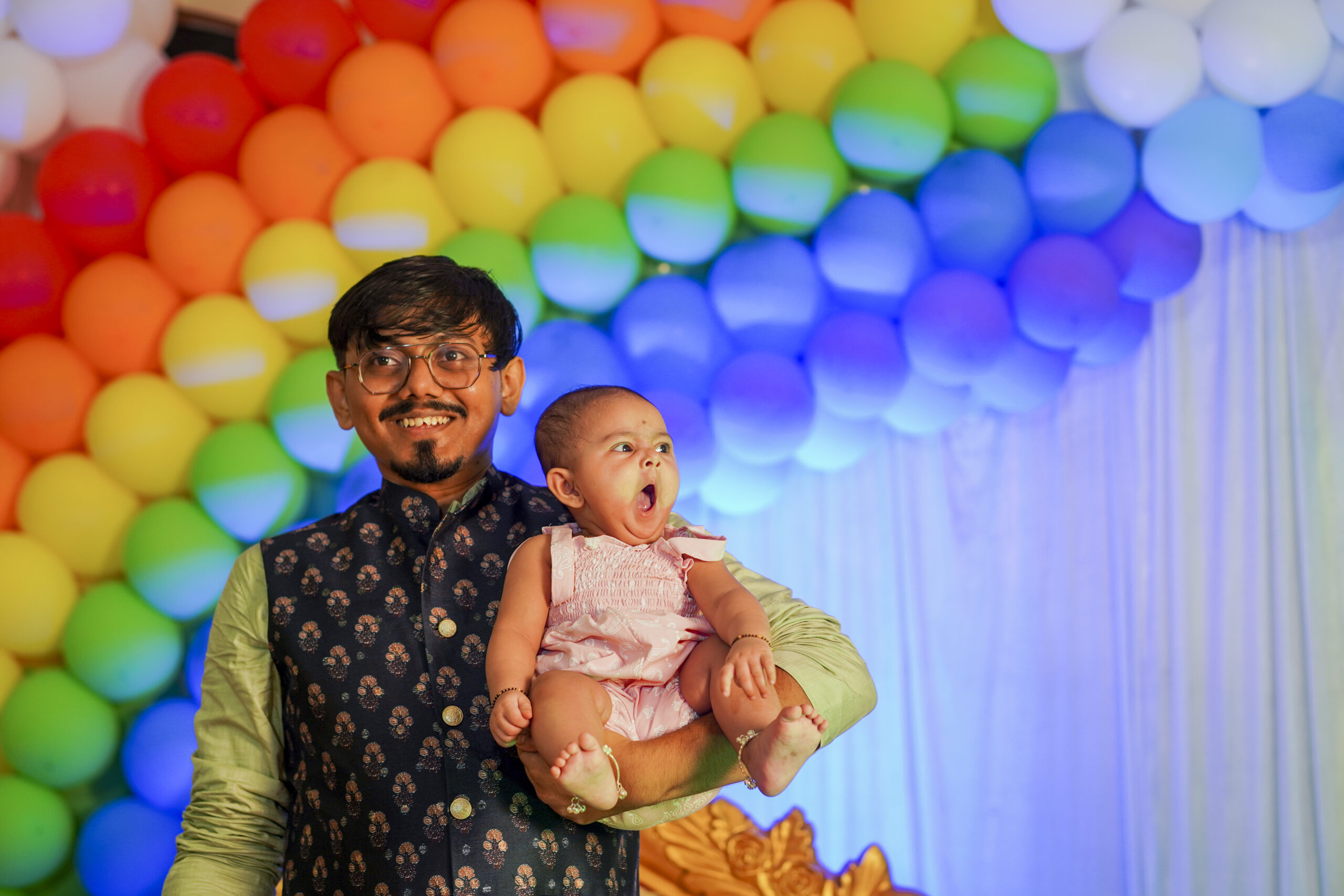 Baby yawning rice ceremony