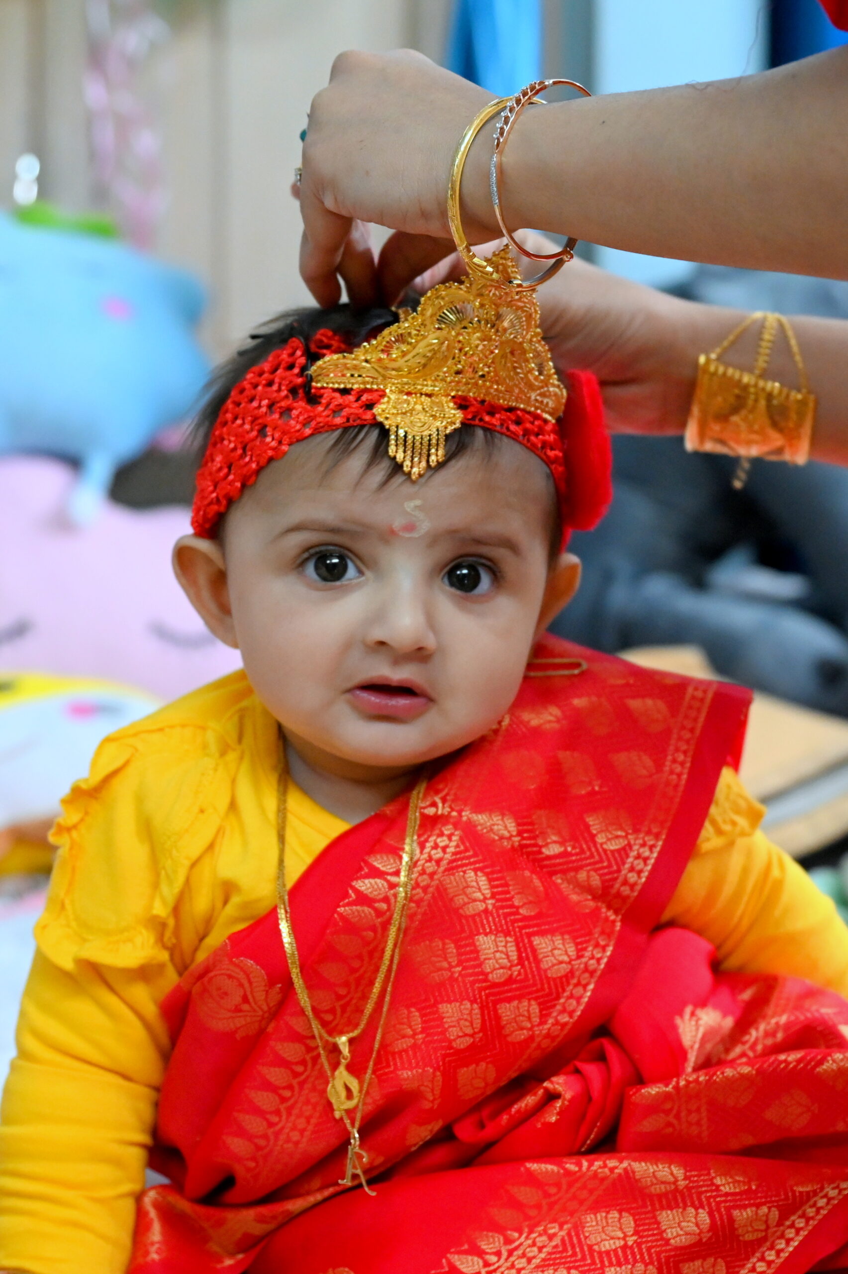 Baby getting ready moment