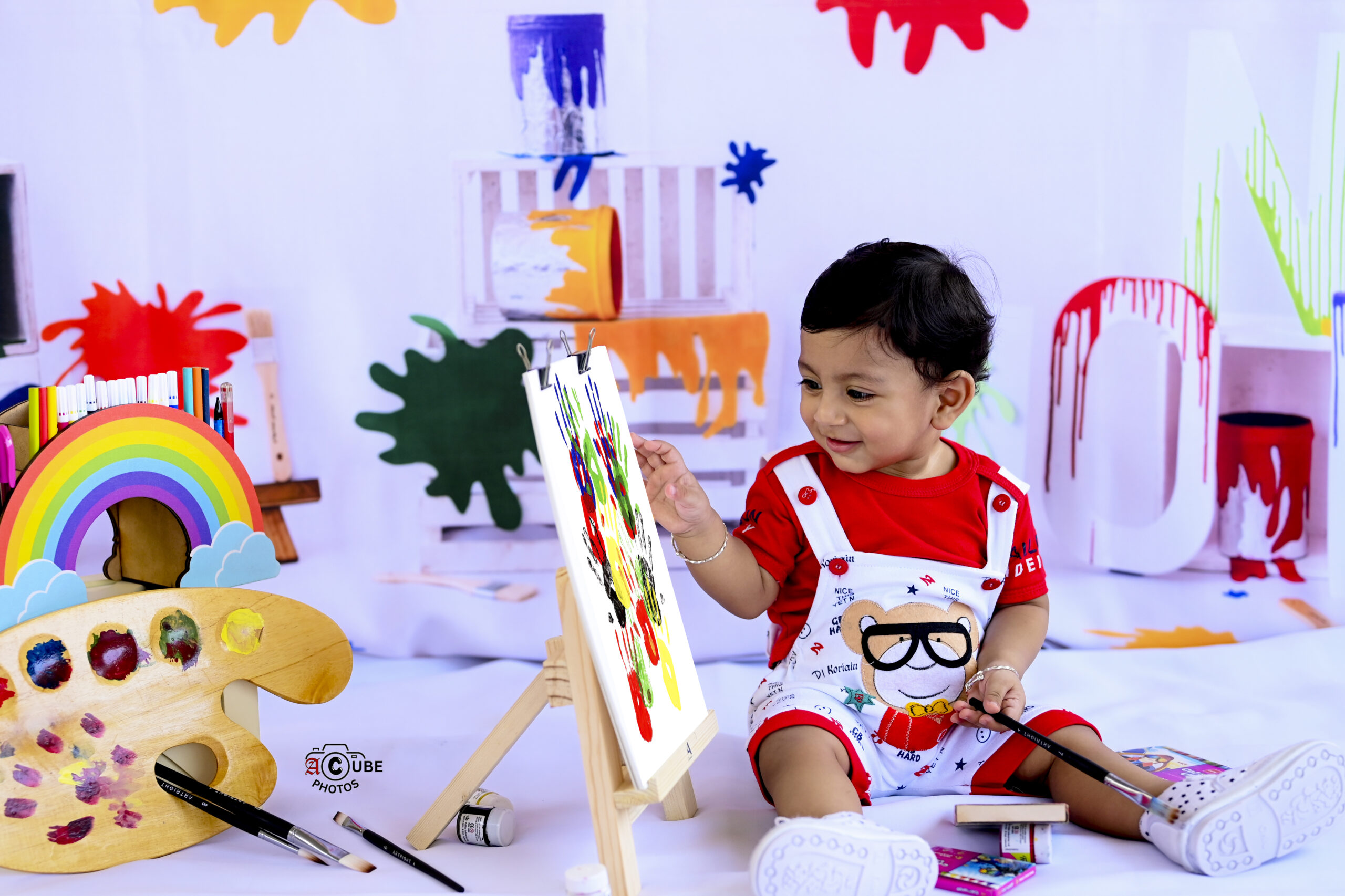 baby boy artists theme photoshoot