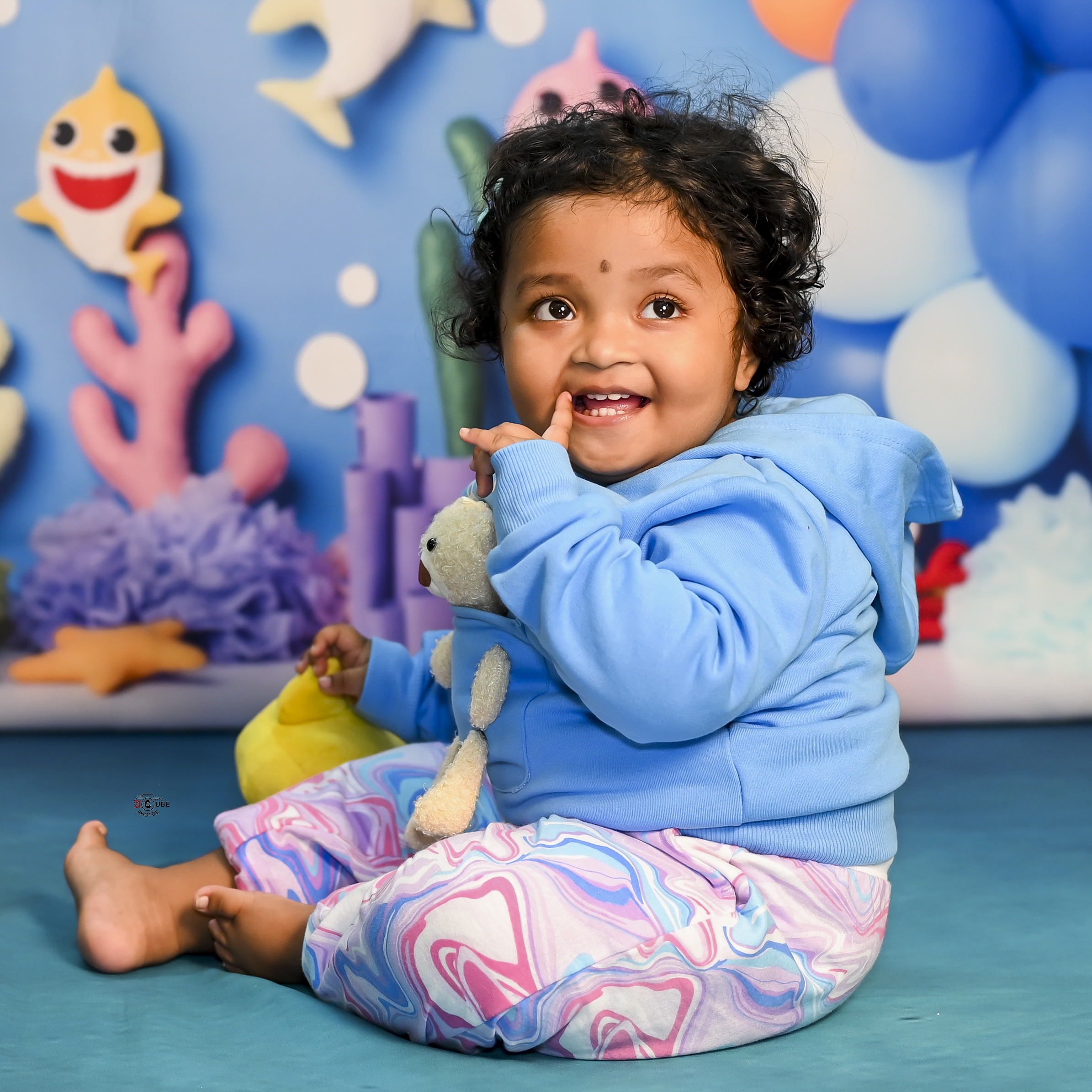baby shark smiling girl