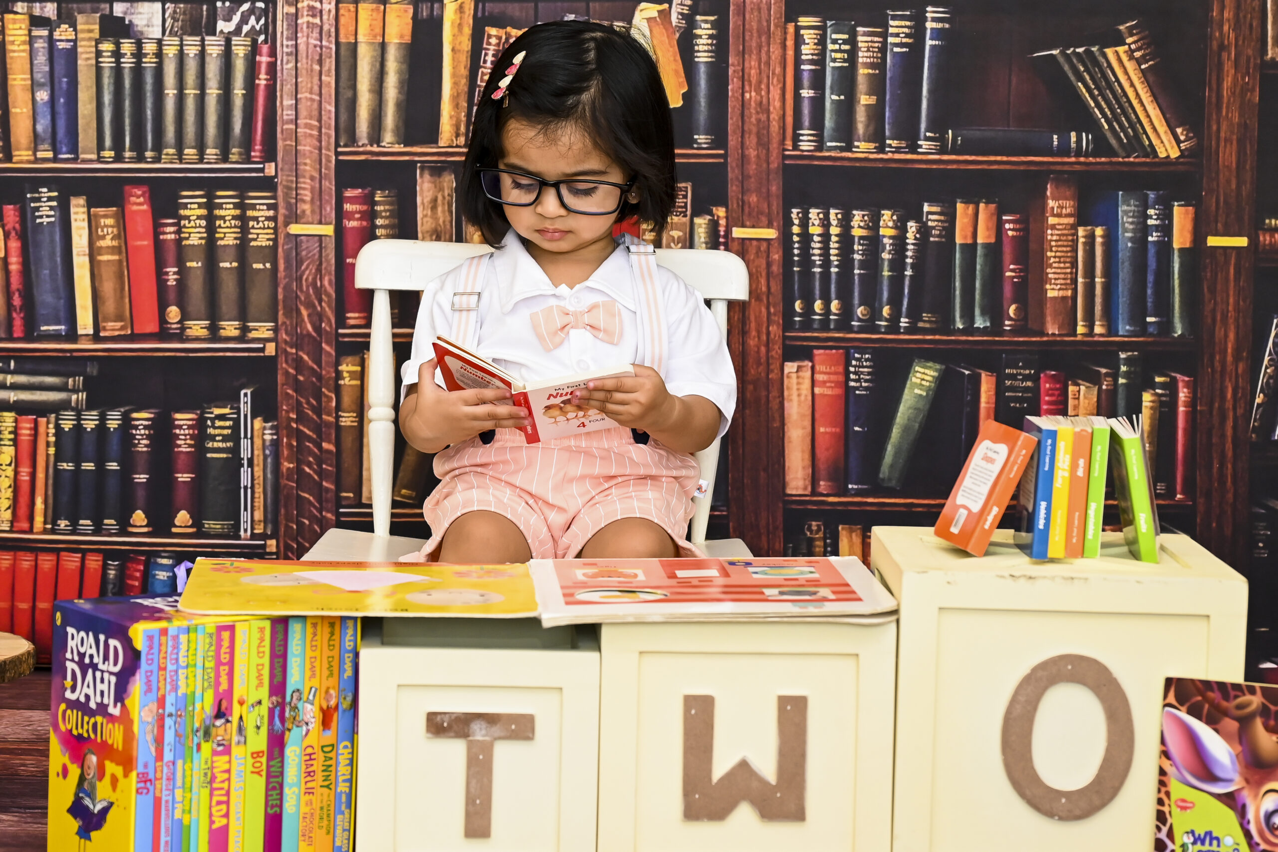 bookworm baby themed second birthday