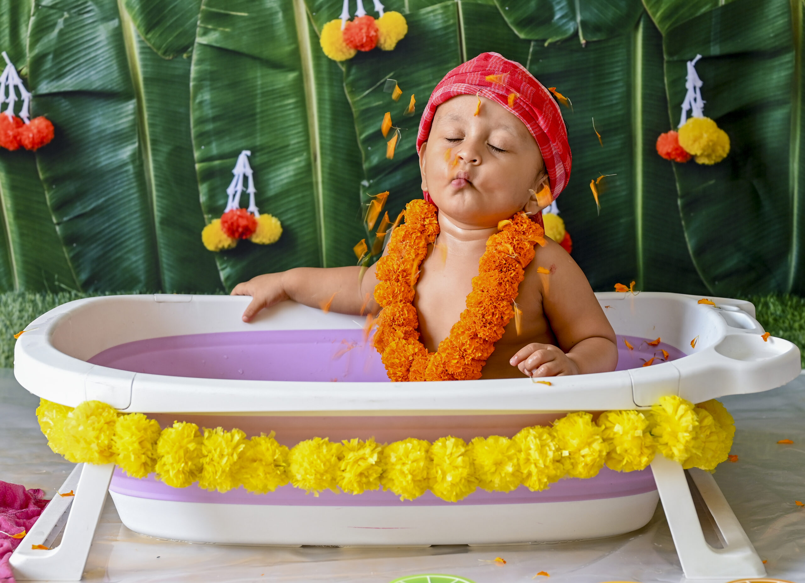baby boy floral bath