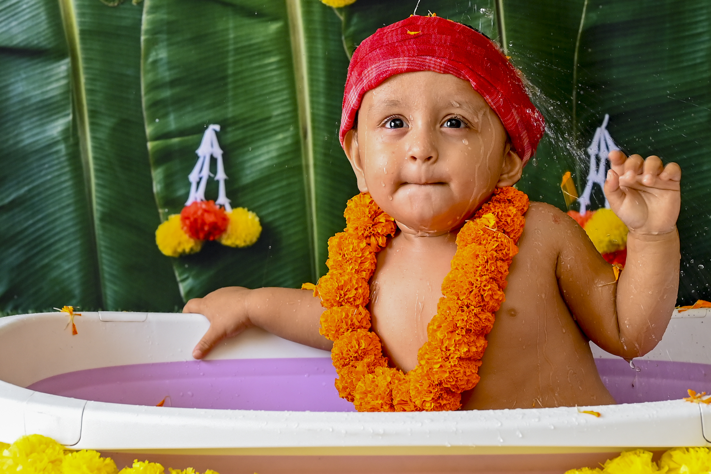 baby boy traditional bath