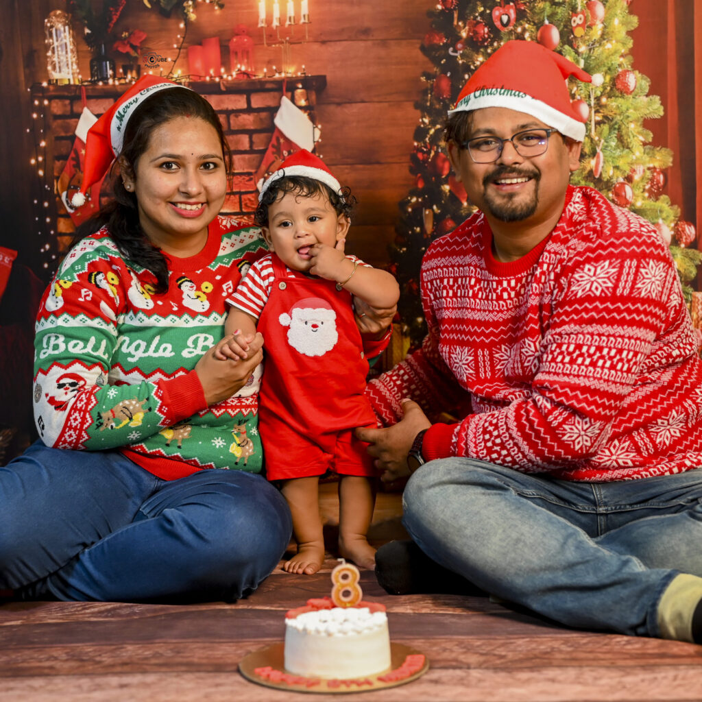 cozy christmas family photograph