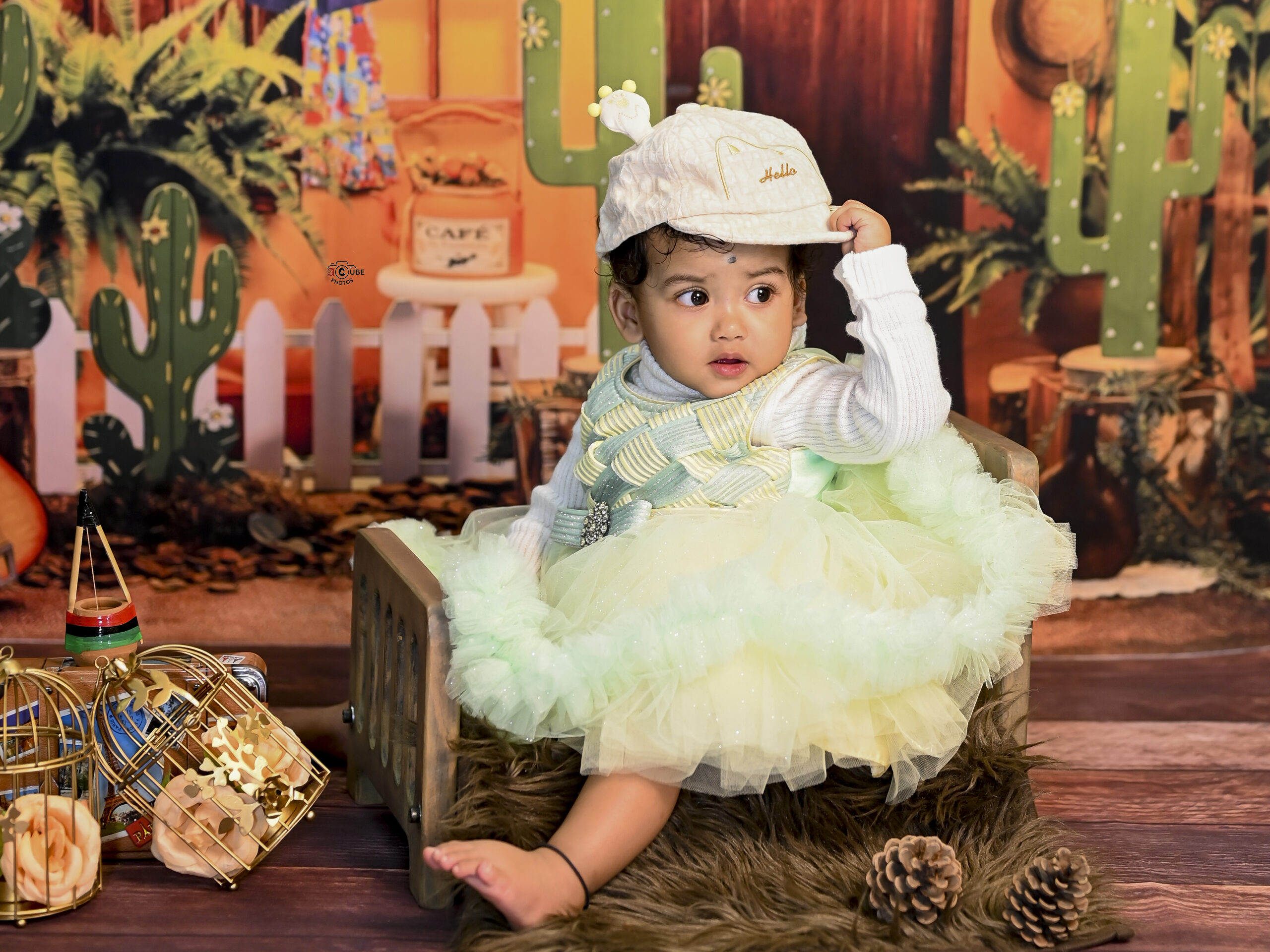 desert melody baby girl with gown