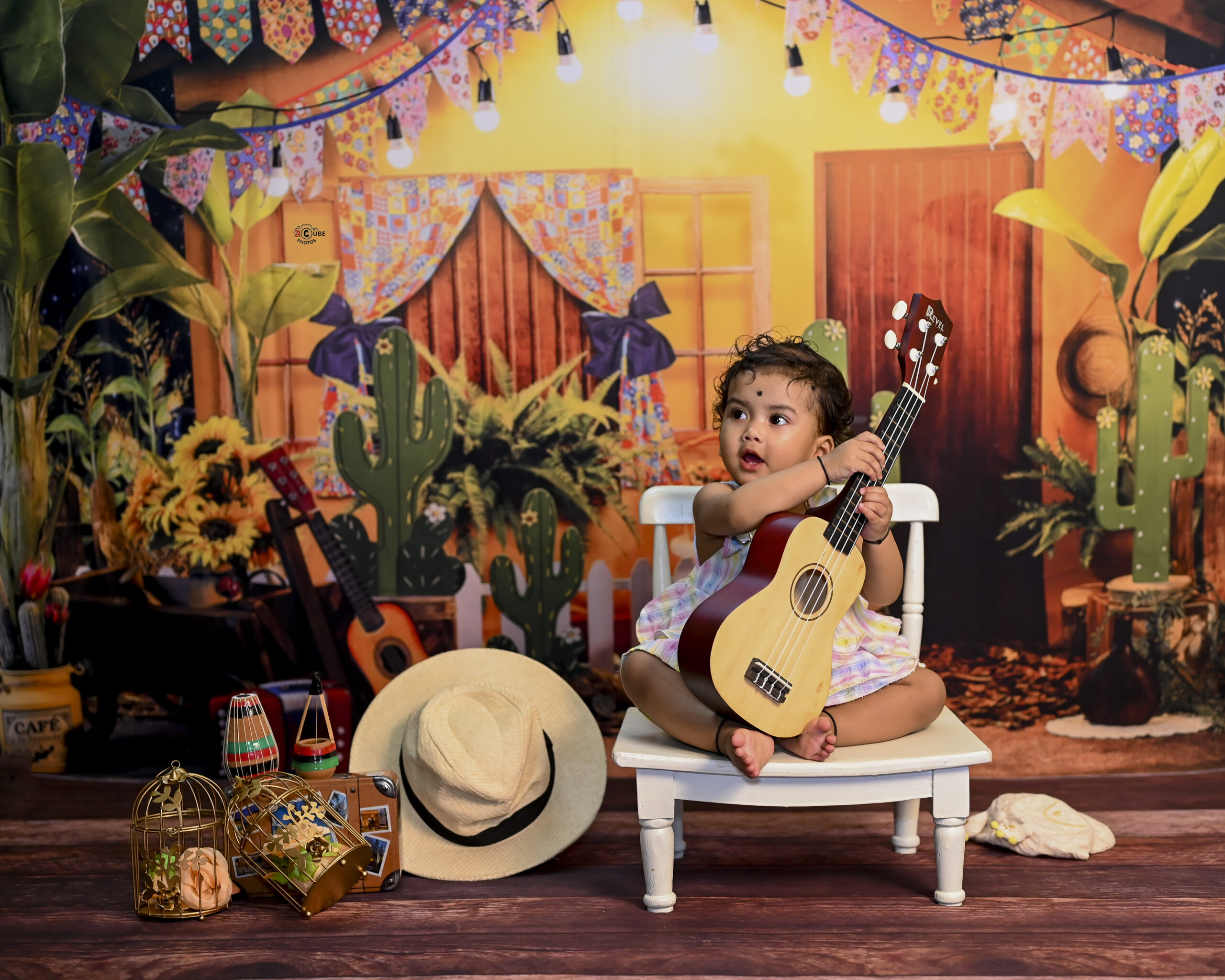desert melody baby girl with guitar