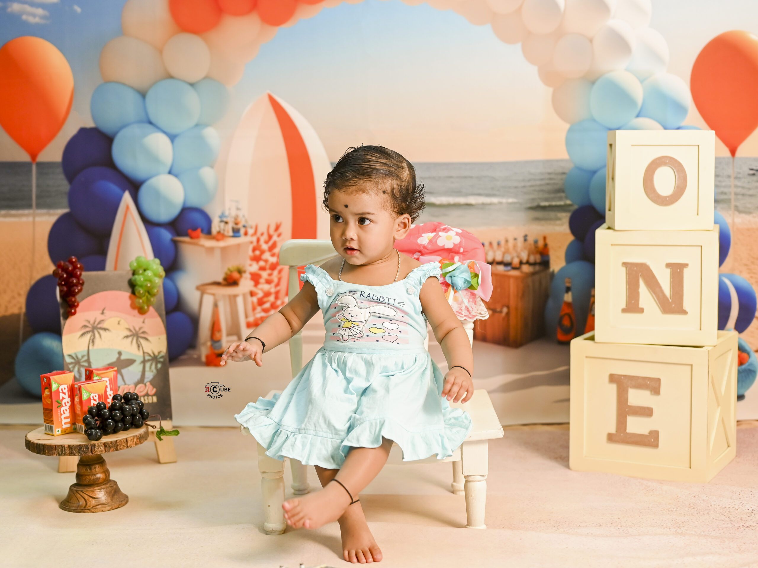 first birthday bay girl beach carnival