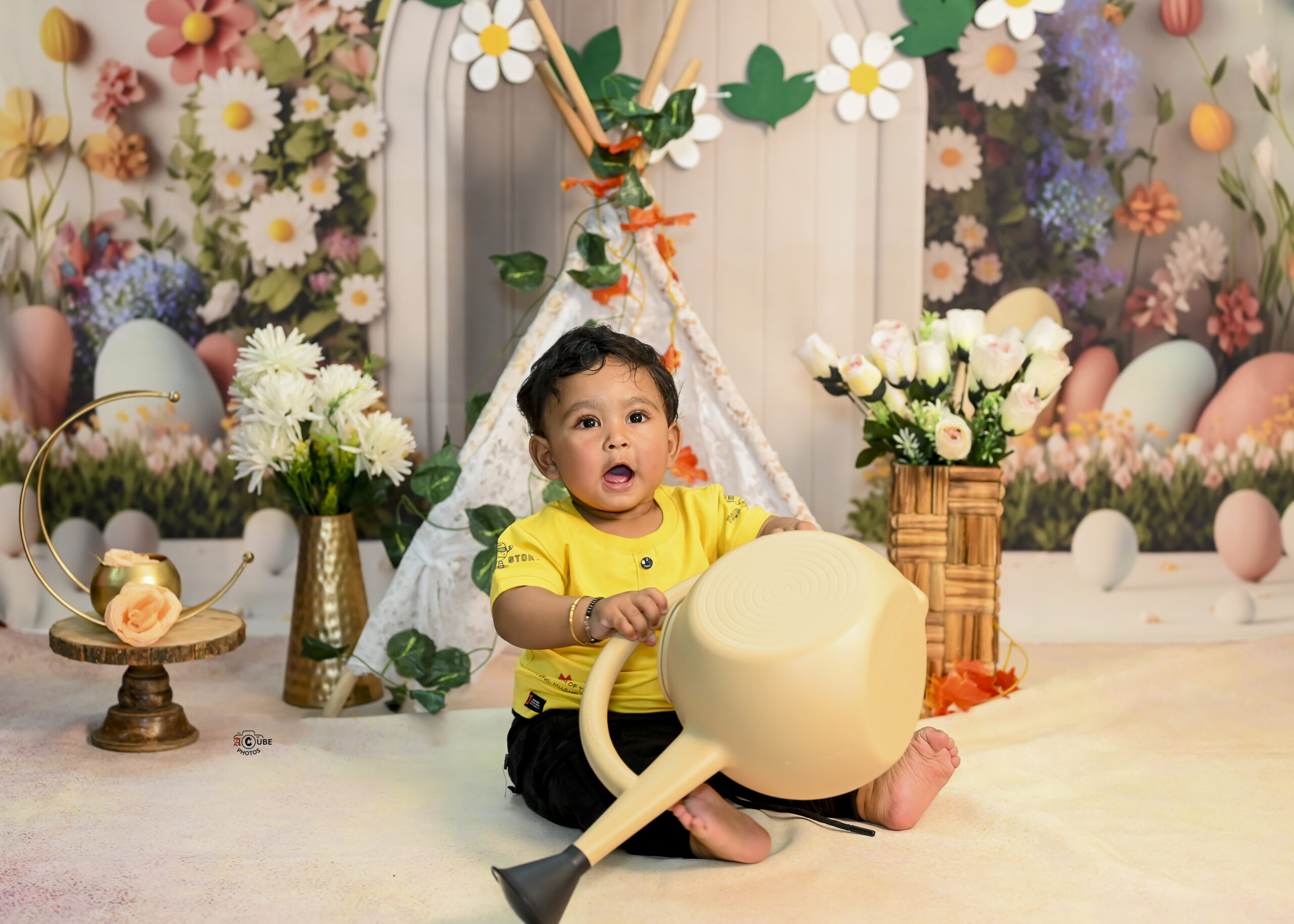 baby boy photoshoot garden delight theme
