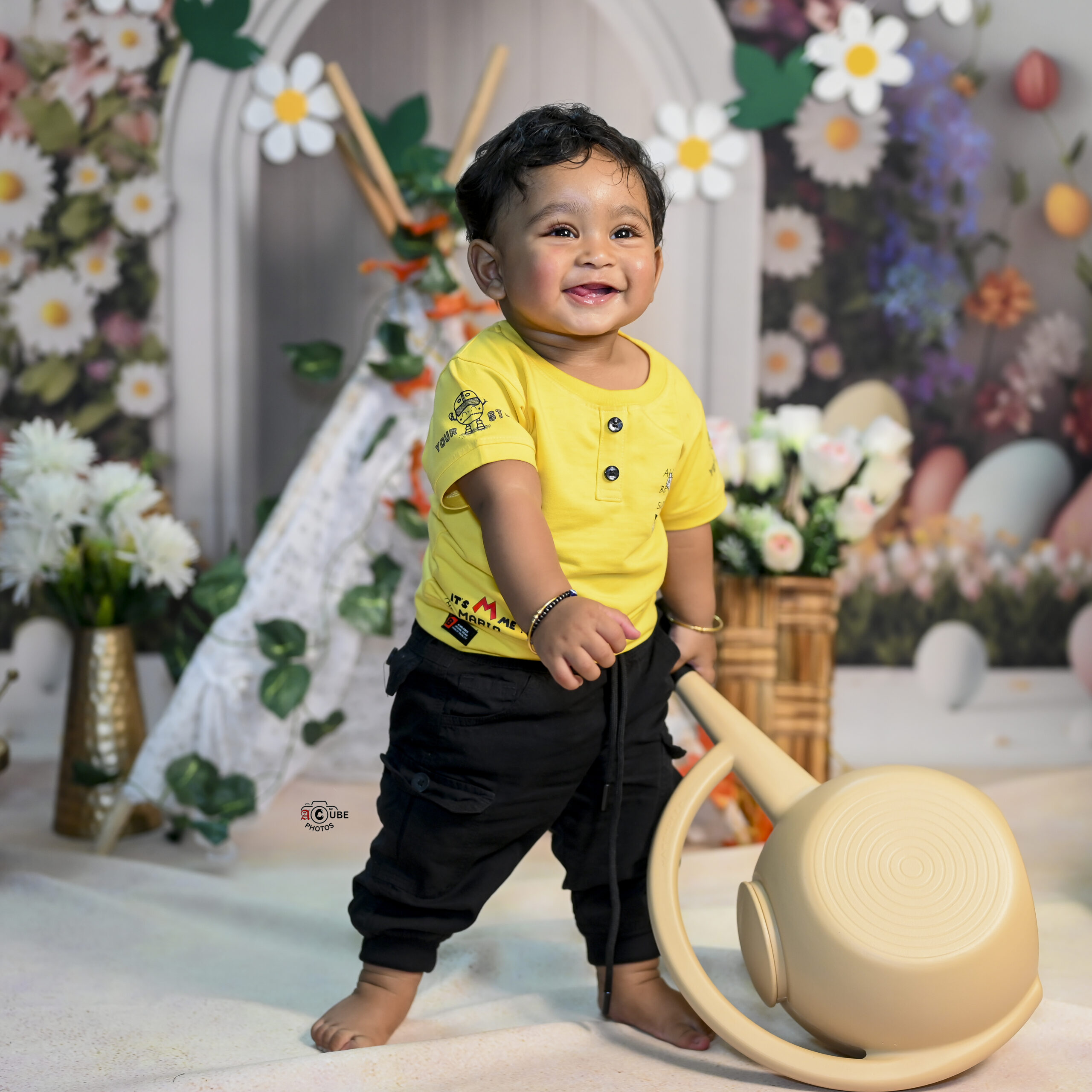 baby boy in garden delight theme
