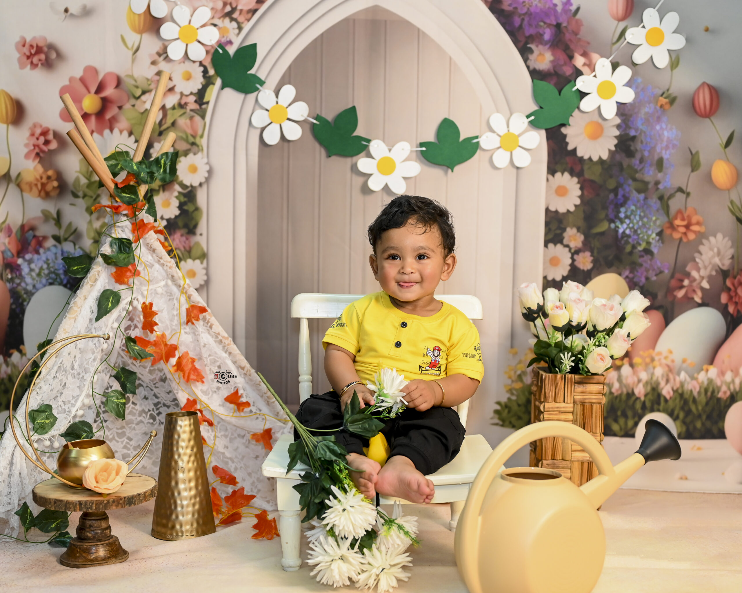 baby boy in garden delight