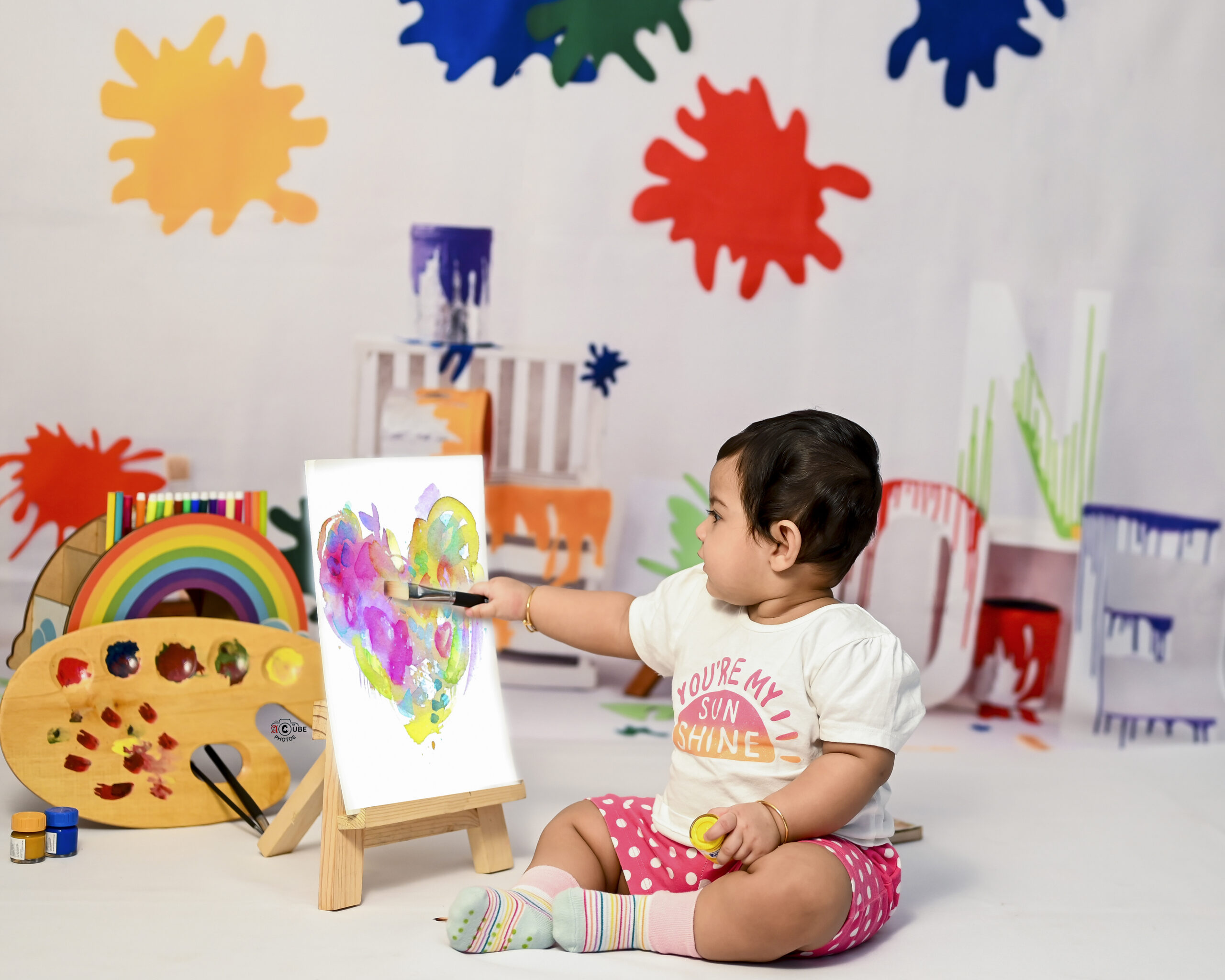 palette of joy baby girl painting