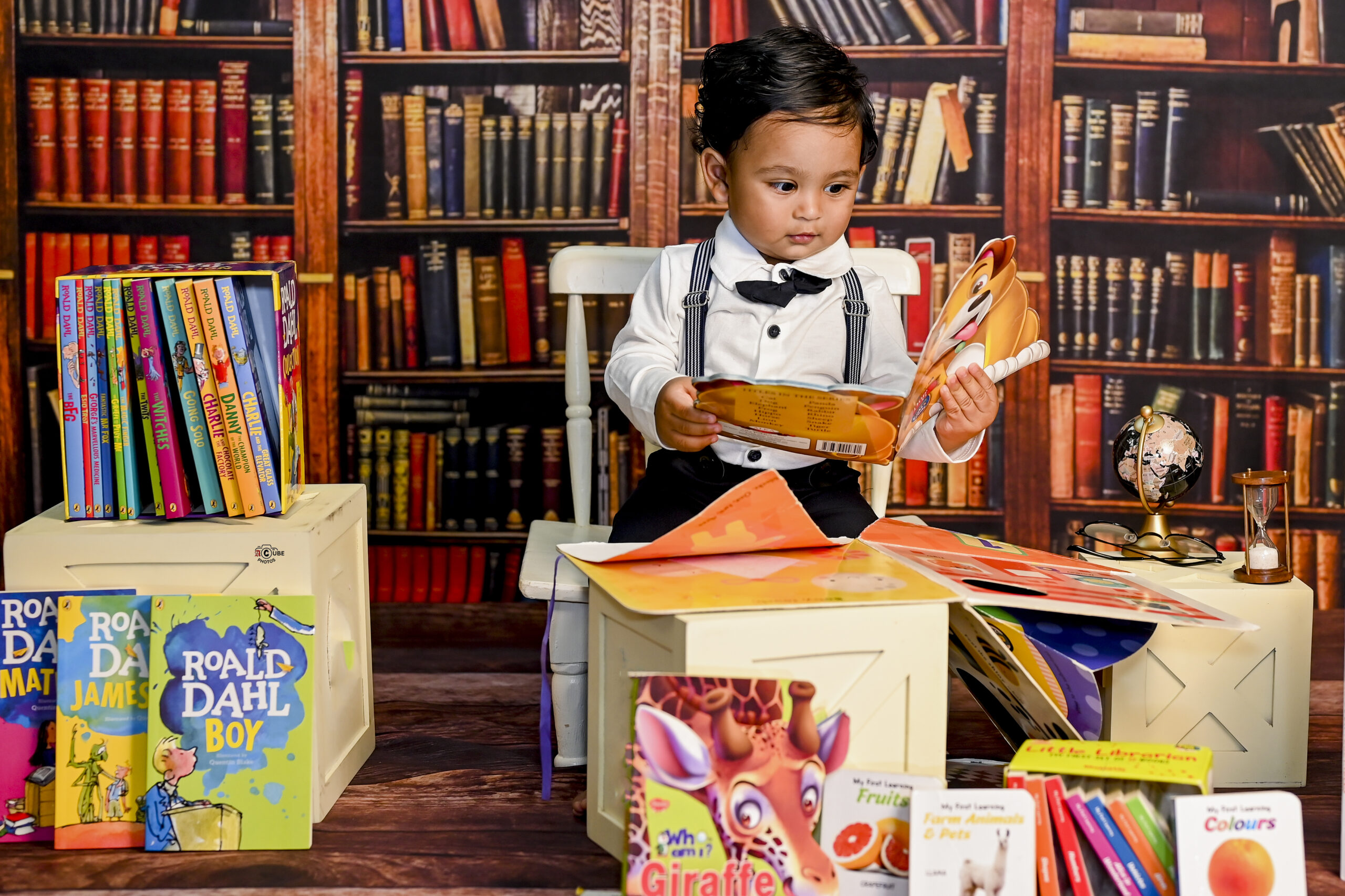 bookworm baby reading book