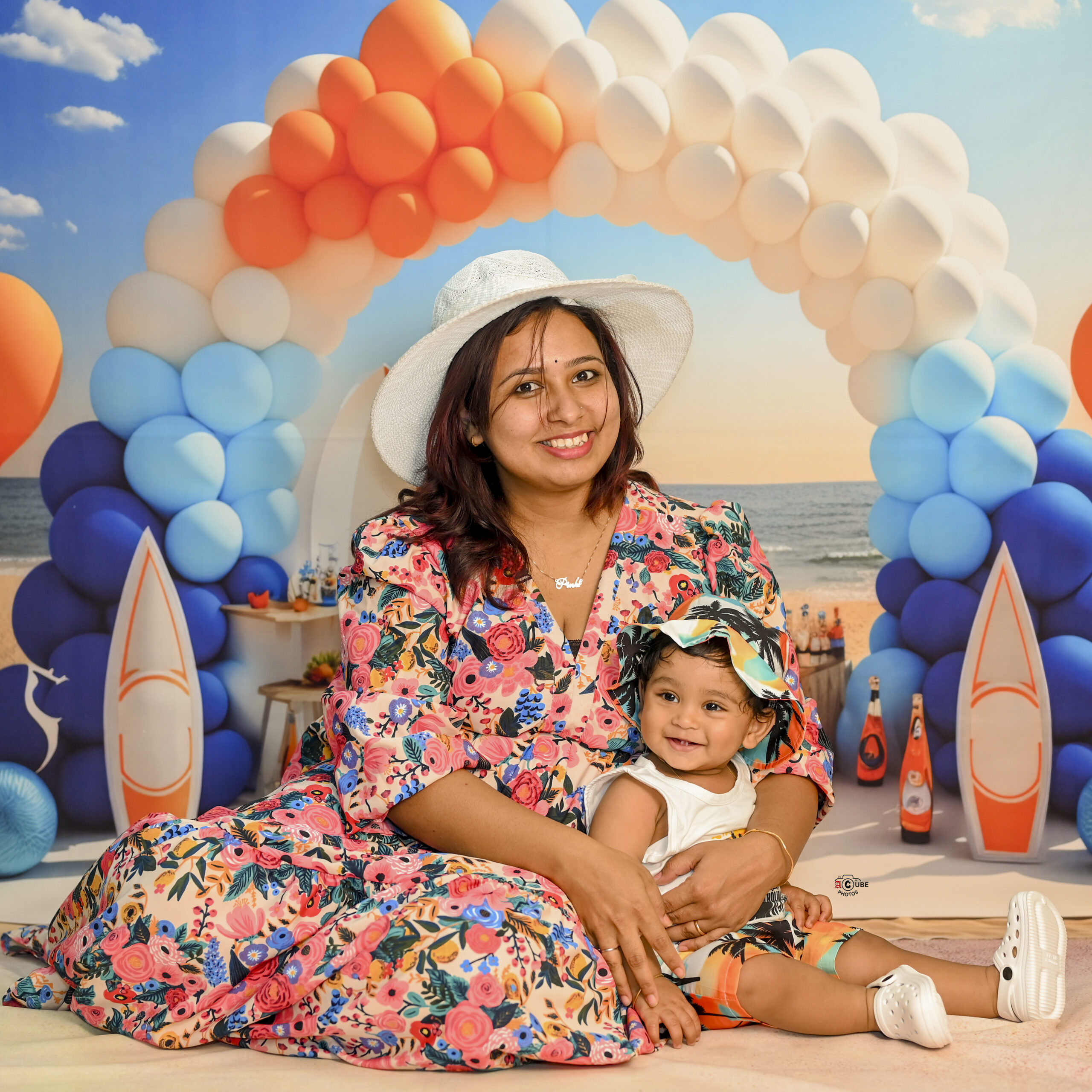beach carnival family photo