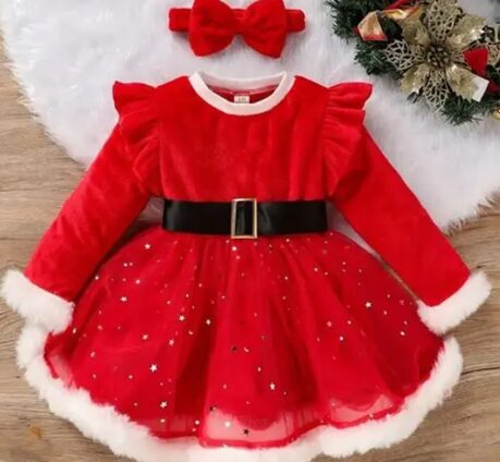 Cozy christmas dress girls