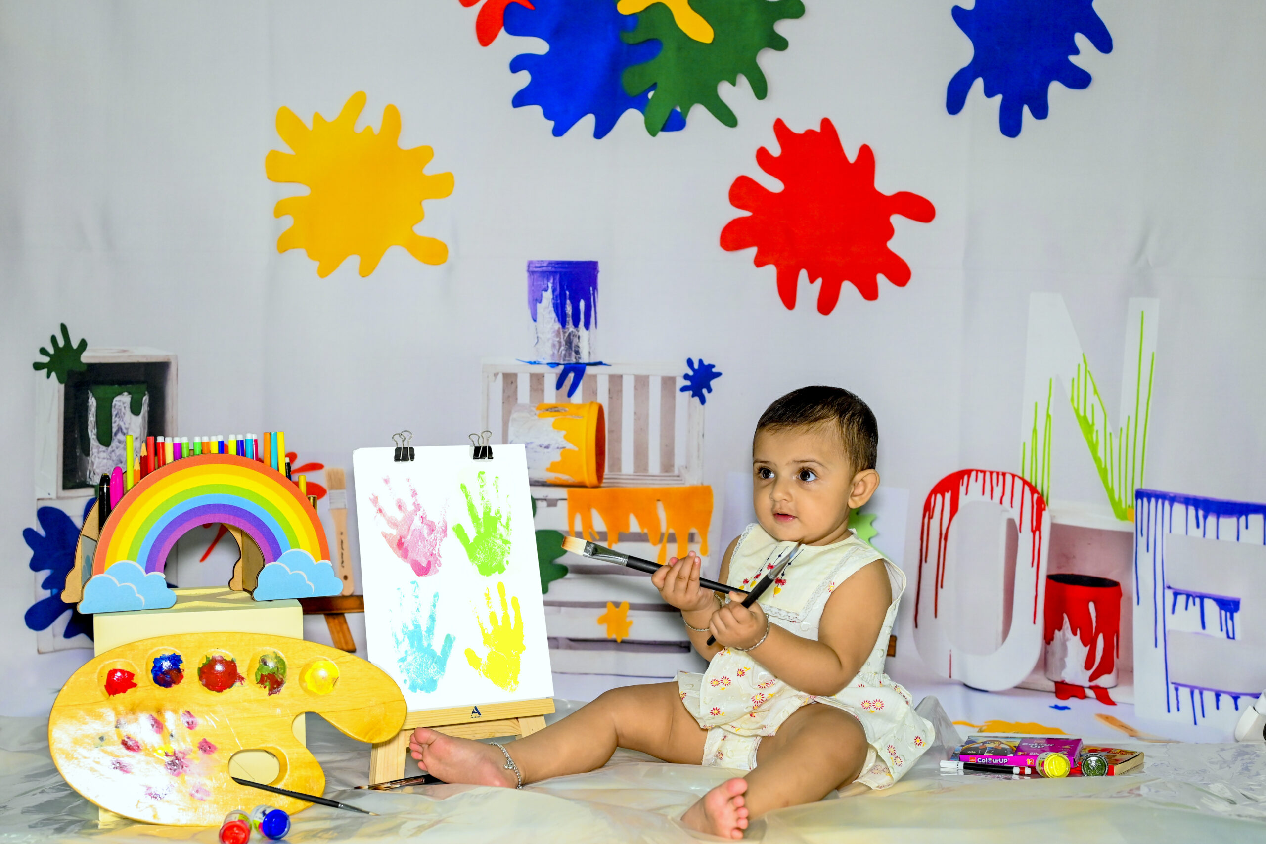 first birthday artist palette of joy