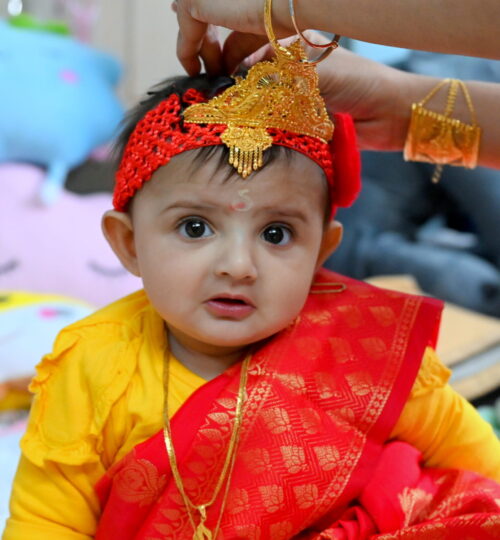 Baby getting ready moment